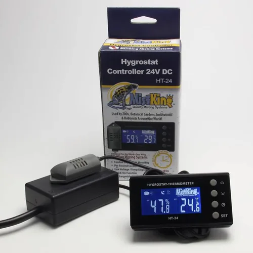 Miniatura 3 de MistKing Controlador de higróstato/termómetro (24 V CC) Control de humedad día/noche Control por segundo Pantalla de bajo voltaje/temperatura