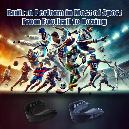 Miniatura 6 de Protector bucal deportivo para niños, 2 unidades con estuche y correa, protector bucal de fútbol, 1.7 x 1.96 pulgadas, para boxeo, baloncesto