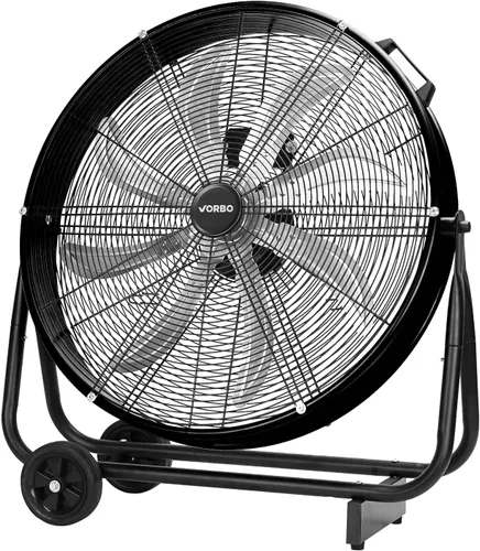 Ventilador de tambor industrial de 24 pulgadas, 9,500 CFM de alta velocidad de 3 velocidades circulador de aire de metal resistente con mango de