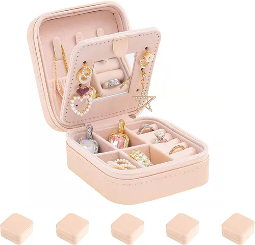 Miniatura 16 de KElofoN Estuche de viaje para joyas Caja de viaje para joyas Organizador de joyas de viaje Pequeño estuche organizador de joyas para niñas y mujeres