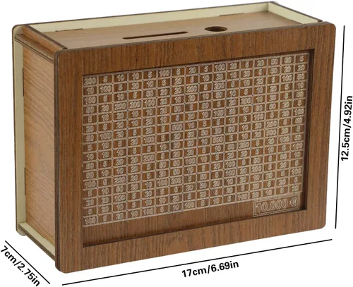 Miniatura 2 de Kakeibo - Caja de madera para ahorrar dinero, alcancía para adultos y niños, banco de monedas para niños y niñas, caja de ahorro de madera