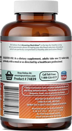 Miniatura 4 de Amazing Formulas - Ácido fólico (vitamina B9) de 400 mcg, suplemento de tabletas, sin OMG, sin gluten, fabricado en Estados Unidos