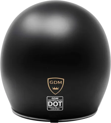 Miniatura 4 de GDM RENEGADE - Casco abierto para motocicleta, 3/4, estilo vintage, negro mate (escudo cromado, S)