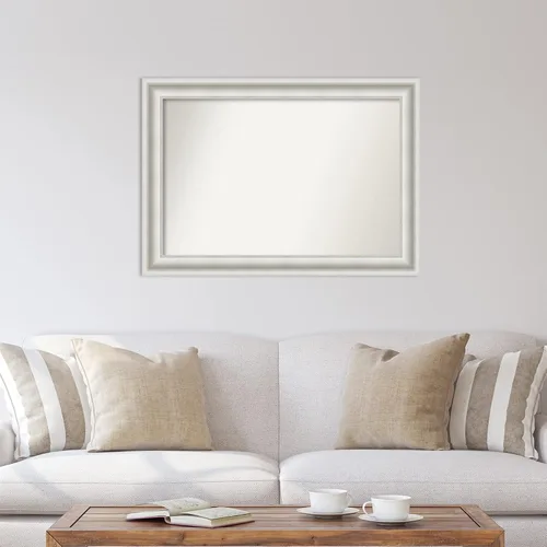 Miniatura 5 de Amanti Art Espejo de pared blanco de 30 x 42 pulgadas, espejo de baño rectangular blanco para decoración de pared de sala de estar, marco Parlor