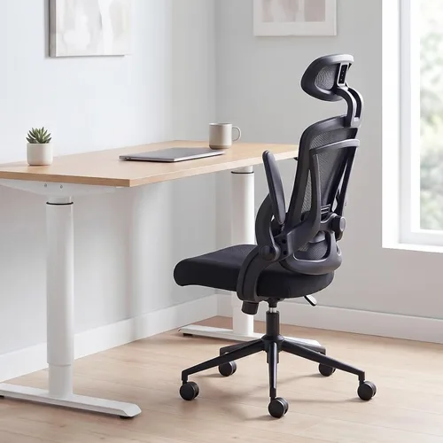 Miniatura 2 de Nouhaus Ergo Fit Silla de oficina ergonómica de malla, sillas de oficina con respaldo alto, soporte lumbar ajustable, reposacabezas y reposabrazos