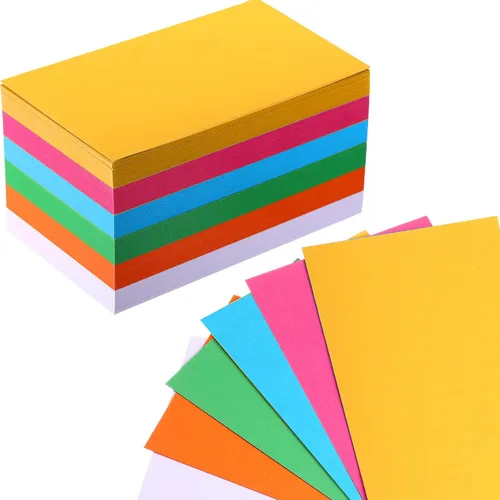 Miniatura 9 de Fainne 300 piezas de 5 x 8 pulgadas, tarjetas de índice en blanco, 180 g/m², cartulina gruesa, colores surtidos, tarjetas en blanco de neón