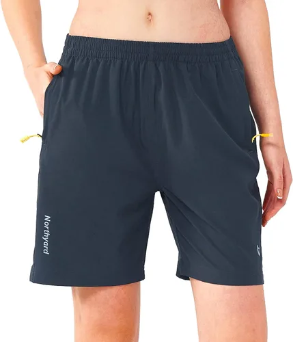 Miniatura 20 de NORTHYARD Pantalones cortos deportivos de senderismo para mujer, de secado rápido, ligeros, para gimnasio, entrenamiento, con 3 bolsillos