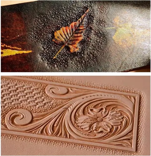 Miniatura 3 de Sellos de cuero, paquete de 3 herramientas profesionales de estampado de fondo de cuero para trabajo artesanal
