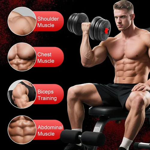 Miniatura 5 de Adjustable Dumbbells Set, Upgrade Free Weight Set with Connecting Rod, 3 in 1 Dumbbell Set Used as Dumbbells, Barbell, Push Up Stand, Fitness Negro