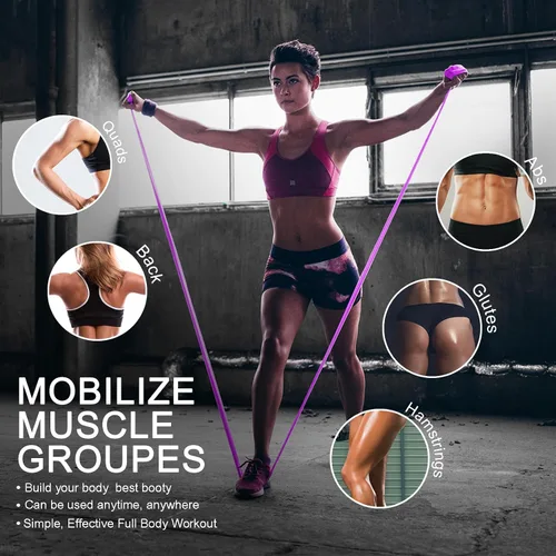 Miniatura 6 de 5 Pcs Professional Resistance Bands. Latex-Free, Elastic Band, Work Out Bands, Stretch Bands for Working Out Women or Men, Exercise Bands Set for