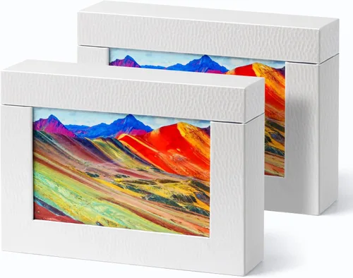 Miniatura 12 de Caja de almacenamiento de 5 x 7, cajas de cartón para fotos de familias pequeñas y parejas, cajas de regalo, color blanco plateado