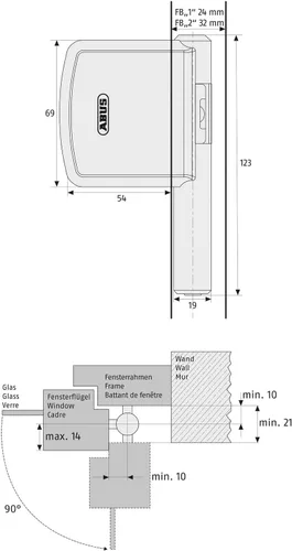 Miniatura 7 de ABUS 244902 Cerradura Ventana Tipo FAS101 Blanco