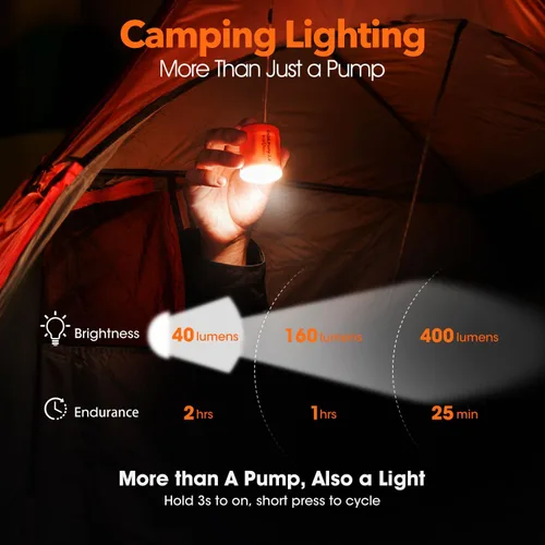 Miniatura 5 de GIGA Pump 2.0 - Bomba de aire eléctrica y portátil, batería recargable de 1300 mAh, bomba ultra mini, bomba infladora/aspiradora para llantas