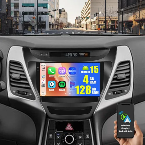 Miniatura 11 de [4+64G] Android 15 Estéreo de coche para Hyundai Elantra 2014 2015 2016, Hikity 9 pulgadas IPS pantalla táctil Elantra Radio inalámbrico Carplay