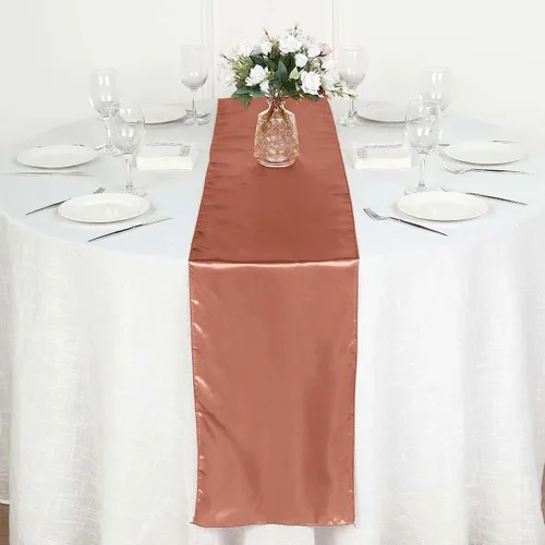 Miniatura 6 de Efavormart - 5 piezas de camino de mesa de satén de alta calidad para bodas, fiestas de cumpleaños, ajuste rectangular y mesa redonda, 12 x 108