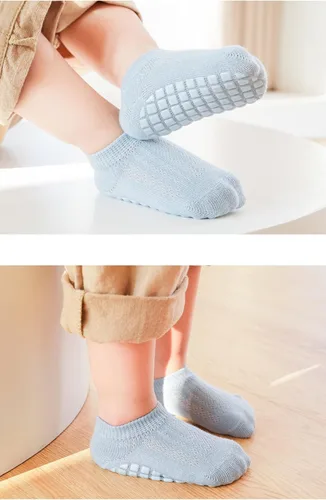 Miniatura 2 de BEHELE Calcetines antideslizantes para bebé, calcetines de malla al tobillo, calcetines delgados para bebés, recién nacidos, niñas, niños, 8 pares