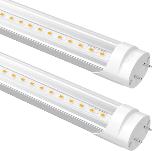 Bombillas fluorescentes de recambio de 4 pies, bombillas LED T8 de 4 pies tipo A+B, 24W (equivalente a 65W) 3200LM, 3000K blanco cálido, tubo de 48