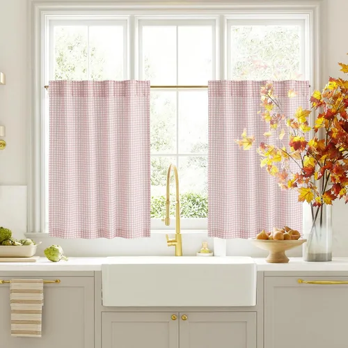 Miniatura 37 de RYB Home - Cortinas semitransparentes de lino Angora