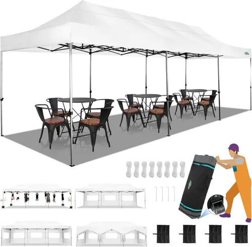 Miniatura 255 de COBIZI Tienda de campaña desplegable de 6.6 x 6.6 pies, toldo resistente, fácil de instalar, impermeable, para exteriores, fiestas, playa, jardín