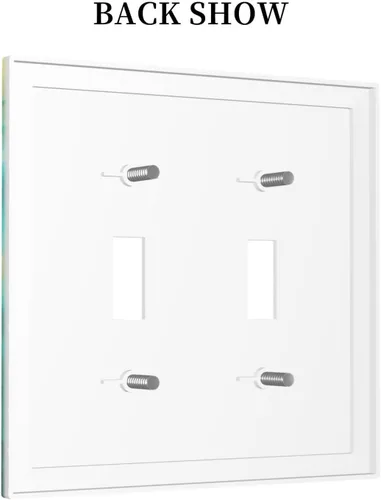 Miniatura 4 de Girasoles Amarillos Verde Azulado Mariposa Cubierta de Interruptor de Luz de Doble Palanca Decorativa Placa de Pared de 2 Gang Rústica Botánica