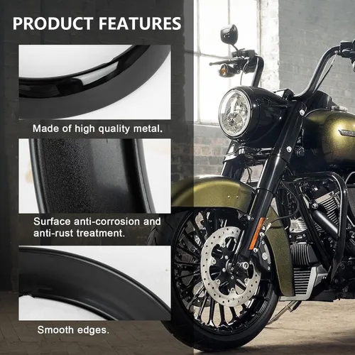 Miniatura 4 de PSLER Faro Delantero de Motocicleta de 7" Lámpara Anillo de Moldura Cubierta Conjunto de Faro Delantero Compatible con Touring Road King Electra