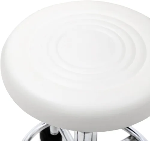 Miniatura 8 de Taburete con ruedas y respaldo blanco de dibujo con ruedas, taburete giratorio ajustable para salón