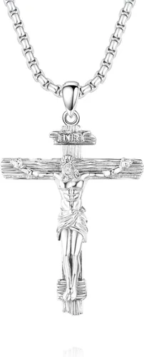 Miniatura 39 de Collar de plata de ley 925 con medalla de San Patrón, colgante de protección católica, amuleto, joyería religiosa para hombres y mujeres
