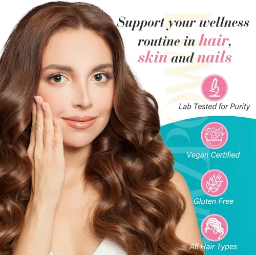 Miniatura 5 de Gomitas de biotina, vitaminas para la piel y las uñas para hombres y mujeres, vitamina B7 vegana, apoya el crecimiento del cabello y uñas más
