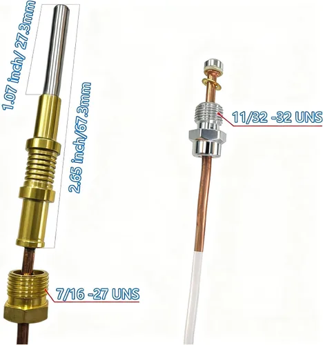 Miniatura 2 de Reemplazo de termopar para Robertshaw 1900-036 Sensor piloto de seguridad de 36 pulgadas compatible con freidora Henny Penny 34820 y freidoras