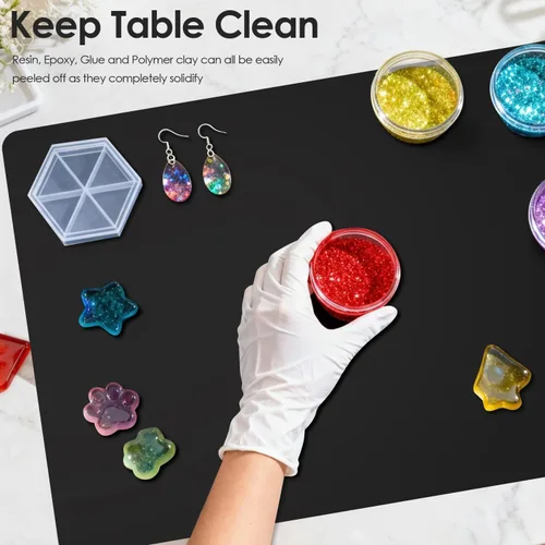 Miniatura 2 de Tapete de silicona extra grande para encimera de cocina, 36 x 24 pulgadas, tapete de silicona para mesa de resina, tapete resistente al calor