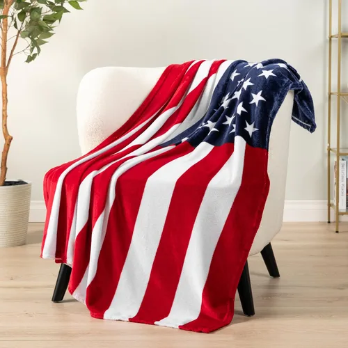 Miniatura 8 de Pavilia Manta Patriótica – Manta de bandera nacional estadounidense para sofá, sillón, cama, forro polar de microfibra suave reversible, regalo