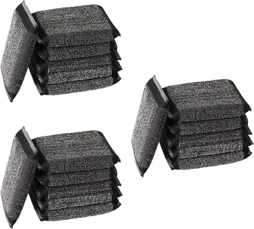 18 esponjas de acero inoxidable, no rayan, esponja para limpiar platos, ollas, sartenes, fregadero, grifo (negro, 5.12 x 3.35 x 0.8 pulgadas)