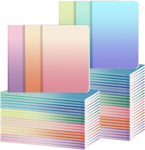 Miniatura 9 de Ddaowanx Paquete de 24 cuadernos rayados coloridos, diarios a granel, 72 páginas, 36 hojas, 8.3 x 5.5 pulgadas, tamaño A5, cuadernos de escritura