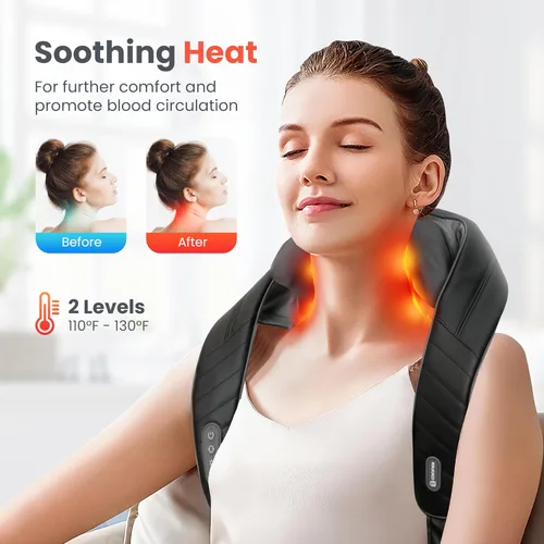 Miniatura 4 de COMFIER Masajeador de cuello inalámbrico y masajeador de espalda