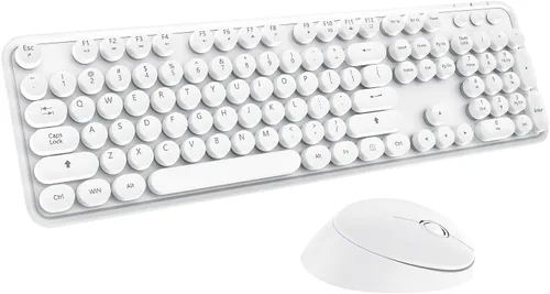Miniatura 13 de Combo de teclado y mouse inalámbricos colorido - Teclado inalámbrico de 104 teclas con almohadilla numérica para PC Windows, portátil, laptop