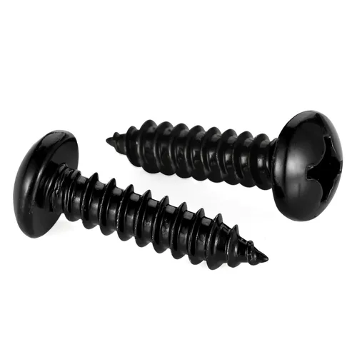 Miniatura 12 de Mellewell Tornillo autorroscante #4 x 1 de cabeza de cacerola, tornillos de chapa metálica de cabeza plana, tornillos de madera, acabado negro