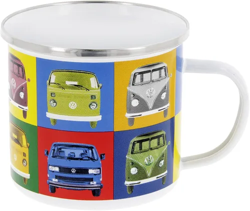 Miniatura 8 de BRISA VW Collection - Taza grande esmaltada para café y té Volkswagen para acampar y al aire libre, T1 autobús autocaravana