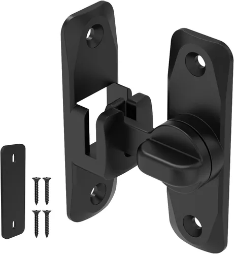 Miniatura 8 de Cerraduras y pestillos para puerta de granero de 90/180 grados, herraje de aluminio de seguridad para pestillo de puerta corredera, cerraduras