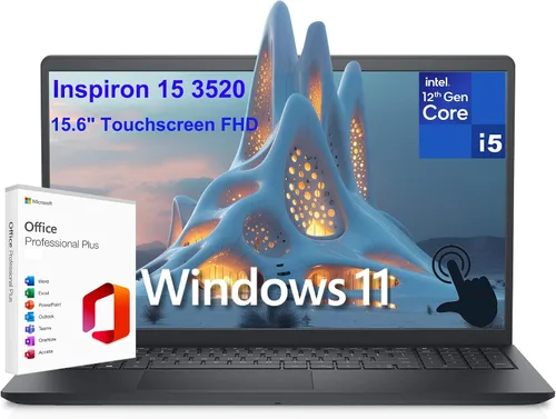 Dell Inspiron 15 3520 3000 - Computadora portátil FHD con pantalla táctil de 15.6 pulgadas, Intel 10-Core i5-1235U (Beat i7-1195G7), 16 GB DDR4 RAM,
