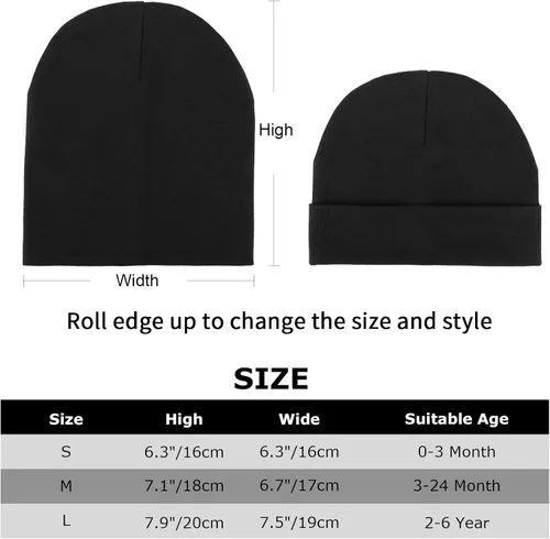 Miniatura 7 de DRESHOW BQUBO 4 Pieces Baby Beanie Newborn Toddler Soft Cute Knit Hat Hospital Hats for Baby Boys Infant Cap Beanies