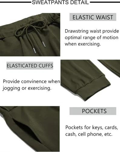 Miniatura 12 de COOFANDY Conjunto deportivo de 2 piezas para hombre, conjunto deportivo casual con capucha