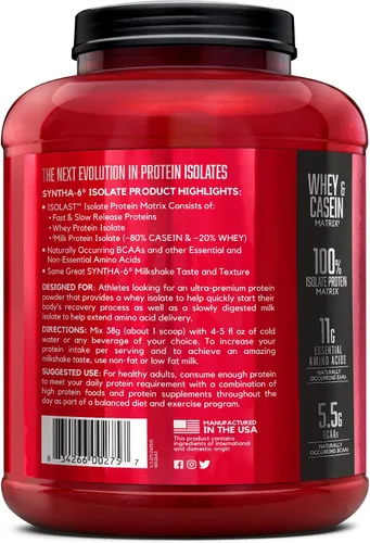Miniatura 9 de BSN SYNTHA-6 ISOLATE Proteína en Polvo, Aislado de Proteína de Suero, Aislado de Proteína de Leche, Sabor: Galleta de Mantequilla de Cacahuete, 48