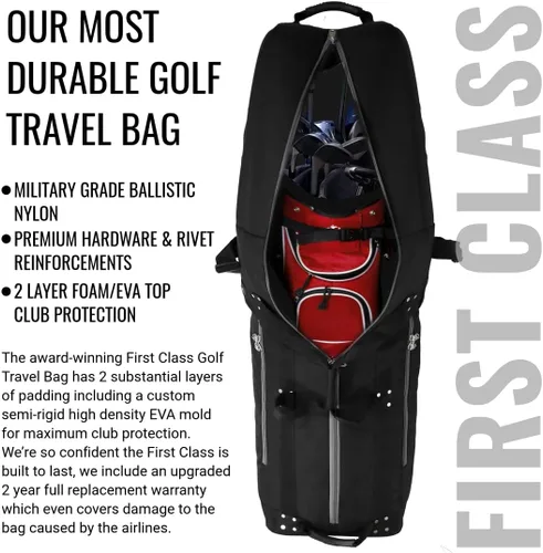 Miniatura 3 de CaddyDaddy Nueva funda acolchada de primera clase premium para club de golf con ruedas, bolsa de viaje de golf resistente para aerolíneas