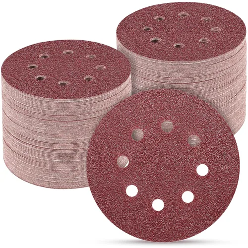 Miniatura 48 de 165 piezas, discos de lija de 5 pulgadas redondos, papel de lija de gancho y bucle para lijadora orbital aleatoria, grano 40 60 80 120 150 240 320