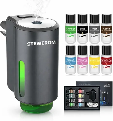 Miniatura 8 de Ambientador de coche – Intensidad inteligente ajustable de 3 velocidades, humidificador recargable difusor de aceite esencial para coche – Viene