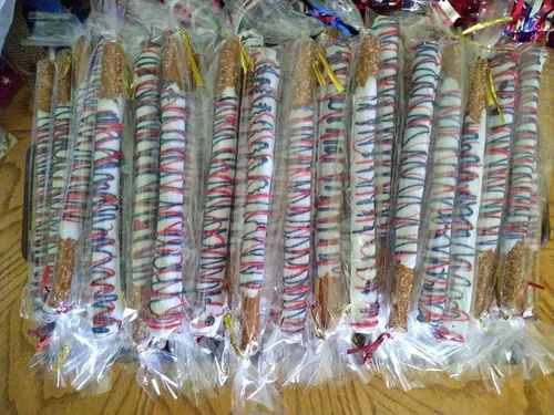 Miniatura 5 de COOLAKE Bolsas transparentes para barra de pretzel, 2.4 x 10 pulgadas, 200 unidades de pretzels individuales con lazos para galletas de boda