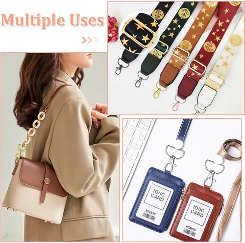 Miniatura 7 de Paxcoo Llavero a granel con llavero giratorio con gancho en D y hebillas deslizantes para bolso de mano, bolso, hardware y manualidades (1 pulgada)
