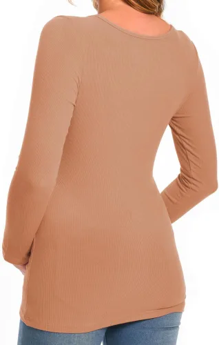 Miniatura 5 de Camisa de maternidad Cuello redondo Manga larga Ropa de embarazo