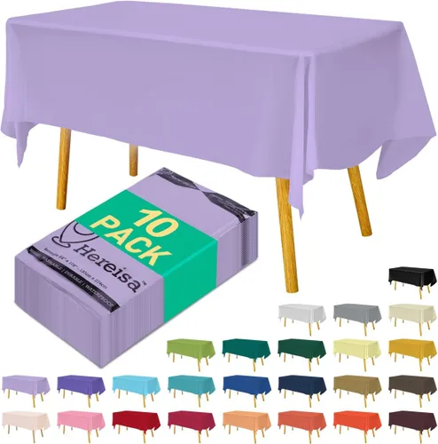 Miniatura 61 de Paquete de 3 manteles de plástico desechables de 54 x 108 pulgadas, manteles de color blanco hueso, manteles de fiesta nupcial para fiestas