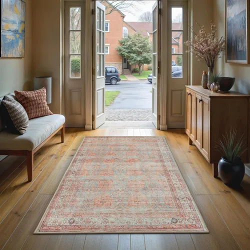 Miniatura 69 de GLN Rugs Traditional Collection - Alfombra de felpilla lavable a máquina, tradicional, antideslizante, alfombra de felpilla de pelo bajo, para sala